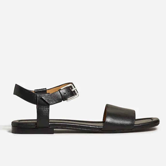 MADEWELL Size 6 The Karla Ankle-Strap Sandal in True Black $98 NP278 - Picture 2 of 6
